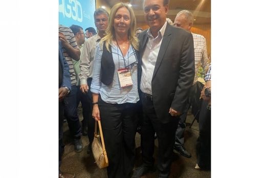 Em Ribeirão Preto. Denise Minelli com Eleuses Paiva