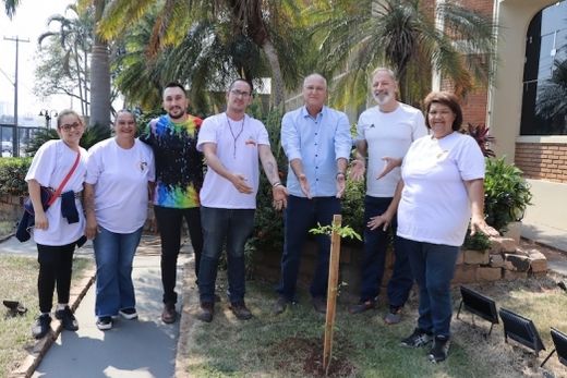 No jardim da Câmara. Muda de ipê amarelo foi plantada no último dia 25