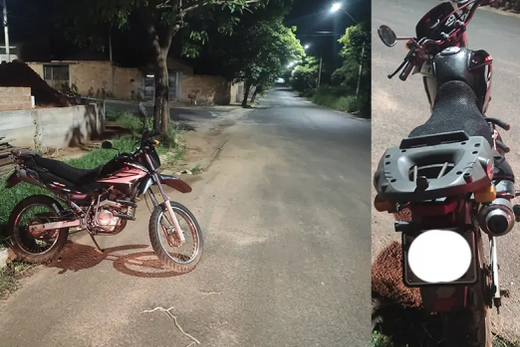 Moto furtada. Caso foi registrado pela PM na noite desta sexta-feira (24)