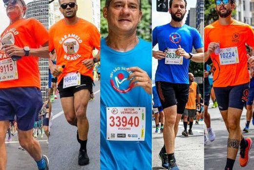 Participando da 98ª Corrida Internacional de São Silvestre, em São Paulo. Claudemir de Deus, André Bento, Rogério Franco, Cássio e Alexandre Carrara
