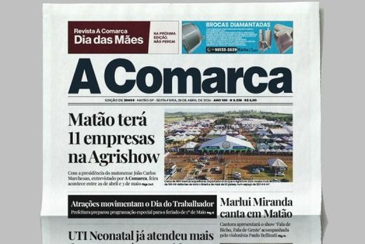 A Comarca. Entre os destaques: Matão terá 11 empresas na Agrishow
