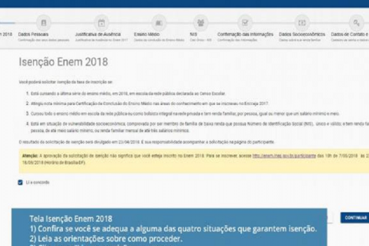 Saiba como pedir isenção da taxa de inscrição do Enem 2018