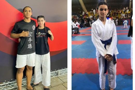 Carlos Norato ao lado de Bruna Cunha e Maria Júlia Jardim. Esforços próprios e bons resultados nas competições disputadas