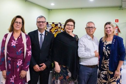 Diretoria do Ano Leonístico 2024-2025. Gilceléia Aparecida Francischini Cicogna, Marcos Antonio Pereira, Maria Cristina Gamberini Barbosa, Valdir José de Souza e Melissa Carina Trevisan Marczuk