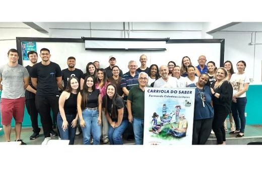 No Immes. Antonio Carlos Bandeli e Rui Roberto de Souza explanaram sobre o Matão+Verde e o Carriola do Saber