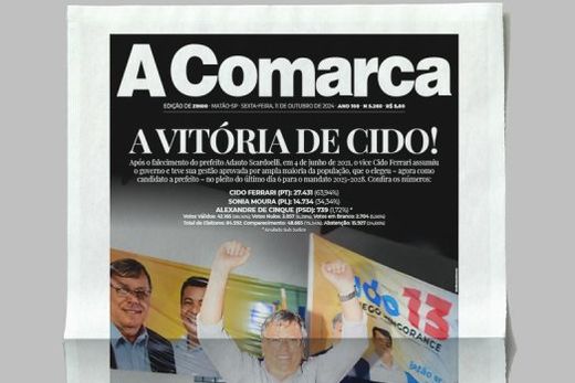 A Comarca. Entre os destaques: "A vitória de Cido!"