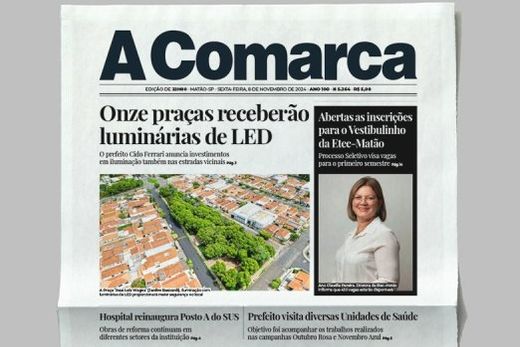 A Comarca. Entre os destaques: Onze praças receberão luminárias de LED