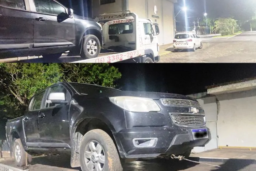Chevrolet S-10 foi apreendida e será submetida a uma perícia técnica pela Polícia Científica