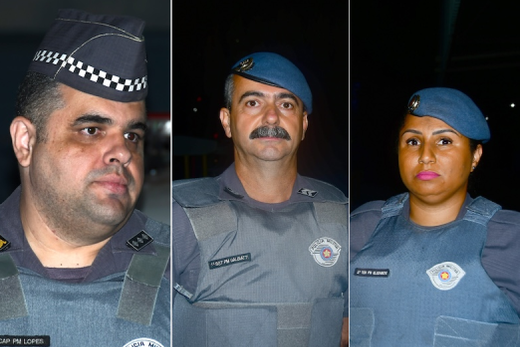 O capitão Lopes, o sargento Galbiatti e a tenente Elizabeth. Polícia Militar agradece aos parceiros e pede mais apoio de todos para continuar diminuindo índices criminais