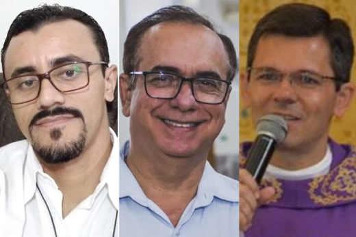 Os novos párocos. Regivânio da Silva, Osvaldo Pereira e Edson de Godoy