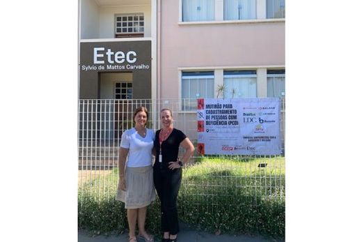 Ana Cláudia Pereira e Isabelle Bambozzi. Diretora da Etec-Matão e coordenadora do Ciesp-Matão destacam parceria para a realização do 'Mutirão PcD', na própria Etec