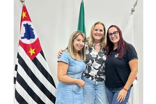 No lançamento da Campanha do Agasalho. Marcia Ferrari, Ude Valentini e Marta Almeida