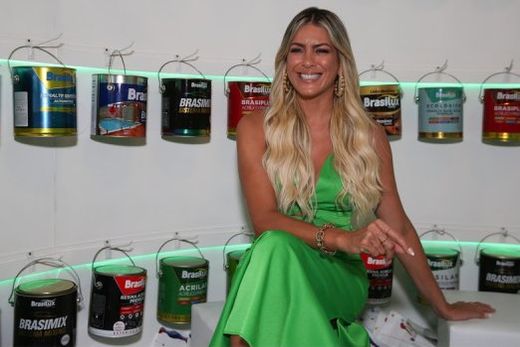 Renata Fan. Embaixadora da Brasilux Tintas esteve no estande da empresa na Haus Decor Show na quinta-feira (13)