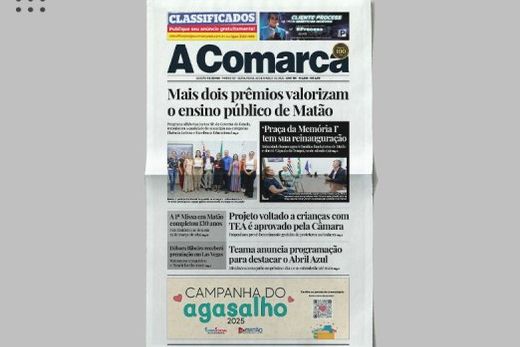 A Comarca. Entre os destaques: Mais dois prêmios valorizam o ensino público de Matão