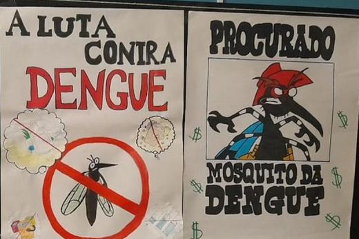 Cartazes educativos foram criados por estudantes do período noturno da E.M. Adelino Bordignon