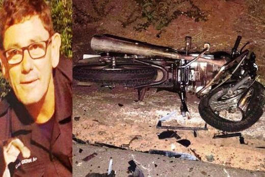 Antônio Gerin colidiu sua moto com um carro