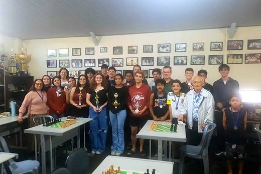 No CXM. Os enxadristas e os árbitros participantes da competição realizada no último dia 31 de maio