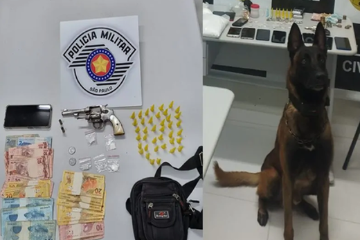 Armas de fogo, entorpecentes, dinheiro e diversos materiais relacionados ao tráfico de drogas foram apreendidos