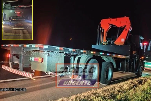 Caminhão Ford Cargo havia sido roubado mediante grave ameaça por dois homens