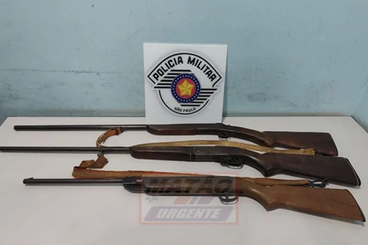 Polícia Militar recuperou armamento na mata após patrulhamento