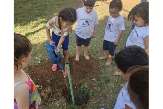 Projeto buscou incentivar a conscientização ambiental entre os estudantes e integrar o plantio de árvores às atividades pedagógicas