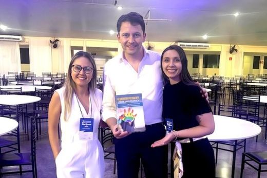 Organizadores do evento. Elaine Kaibara, Renato Arruda e Aline Pazzini
