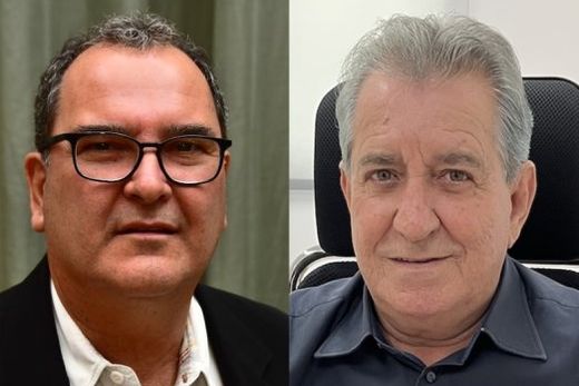 Toninho Giannini e Ney Pelegrini, presidentes do Sincomércio e Sincomerciários
