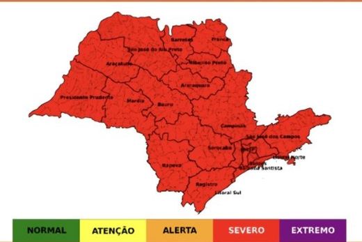 Região: Boletim alerta para risco de tempestades severas