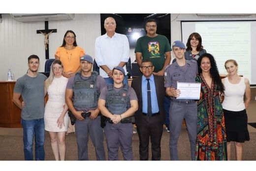 Reconhecimento. Policial Militar João Neto Moura recebeu a homenagem por sua dedicação em prol da segurança pública
