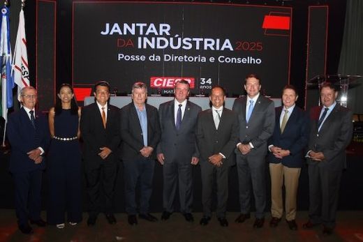 Cerimônia de posse. Roberto Cadioli, Ana de Morais, Diego Mingorance, Cido Ferrari, Walter Baldan Filho, Vandermir Francesconi Júnior, Alex Antoniosi, João Carlos Marchesan e Paulo Sergio Sassi
