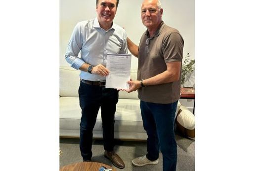 Denis Andia e China Calabres. Reunião aconteceu no último dia 30