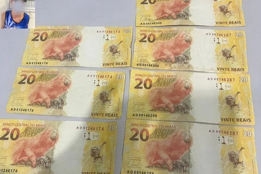 Notas apreendidas totalizam R$ 140