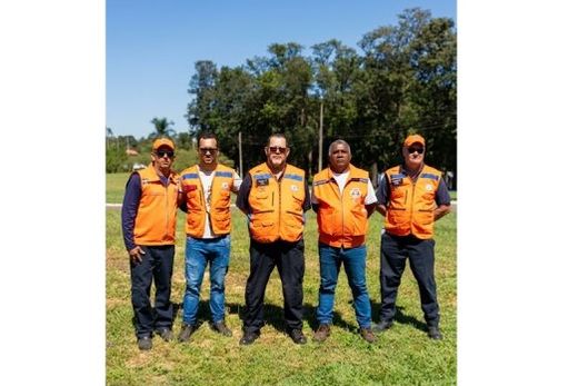 Em Santa Rita do Passa Quatro. Reginaldo de Jesus Ribeiro, Paulo Gomes de Faria, Benedito Lemes, Paulo de Oliveira e José Carlos Bononi