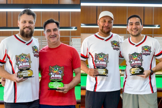 As duplas campeãs. Marcelo Pinotti e Fabrício Matturro; Nílson da Silva e Jorge Kavahara