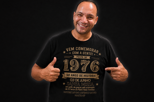 O padre Fábio Timóteo. Cinquentenário de vida foi celebrado com missa no dia 3