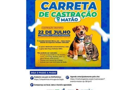 Carreta da Castração tem vagas exclusivamente para gatos