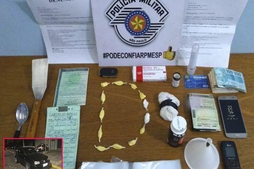 PM prende traficante com drogas e R$ 9 mil