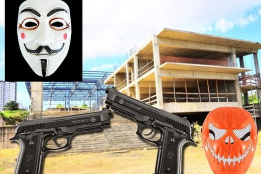 Policiais da Dejem apreendem pistolas e máscaras no CEC