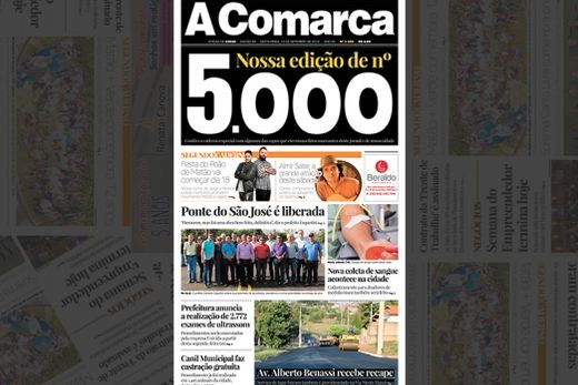 A Comarca edição 5.000 nas bancas