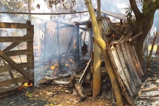 Incêndio causou destruição e prejuízos para agricultor