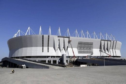 Vista da Arena Rostov, construída para a Copa, palco de Brasil x Suíça, dia 17/6