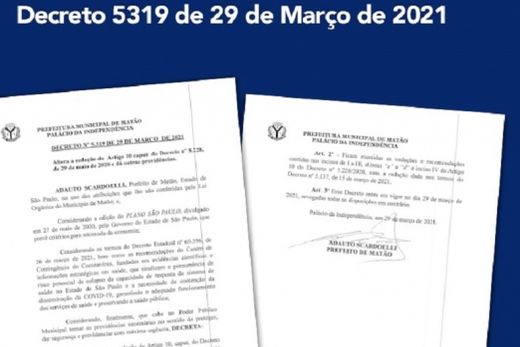 Decreto Municipal continua com regras estabelecidas pelo Plano São Paulo