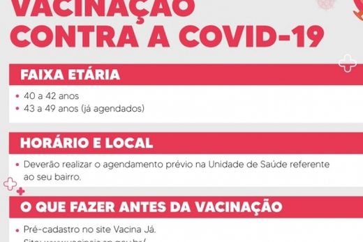 Matão inicia vacinação a público com idade entre 40 e 42 anos