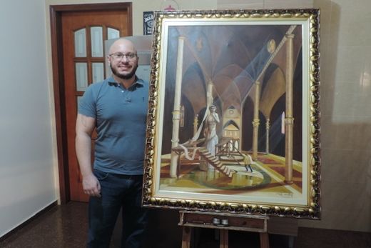 Guilherme Sisto. "Considero esse quadro minha obra-prima. Tentei retratar Michelangelo quando esculpiu o rei Davi dentro da Santa Maria del Fiore"