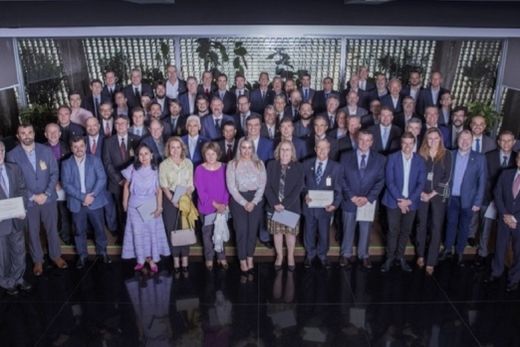 Na sede da entidade, em São Paulo. O presidente Paulo Skaf certificou as Diretorias Executiva, Plenária e o Conselho Fiscal, além das Diretorias Regionais, Municipais e Distritais