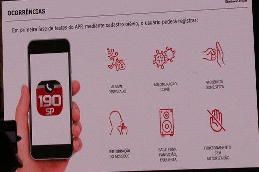 Lançamento. Aplicativo "190 SP" é para o acionamento dos serviços da Polícia Militar