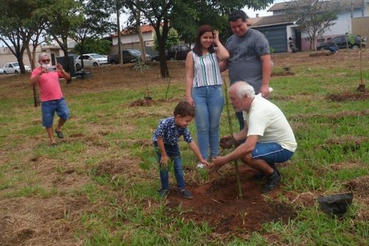Na área verde perto do Parque Mônaco. Plantio realizado no último dia 27 também comemorou o Dia Mundial da Água (22 de março)
