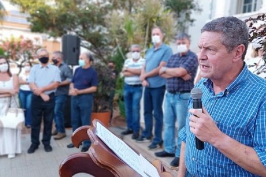 Mobilização. João Marchesan, presidente do Hospital, discursou no ato de terça-feira (19)