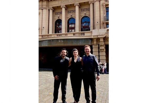 Danilo Gomez, Larissa Morelhão e Ricardo Pereira. Felizes por integrarem o Coro da Orquestra Sinfônica de Ribeirão Preto na ópera a ser apresentada no Theatro Pedro II