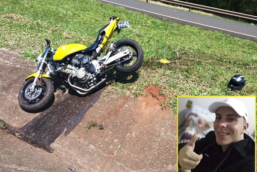 Acidente fatal. Motociclista de 20 anos morreu neste domingo (23)